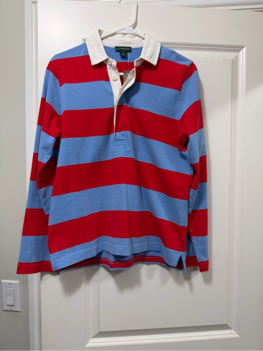 J. Crew Striped Rugby Polo - Red, Light Blue & White